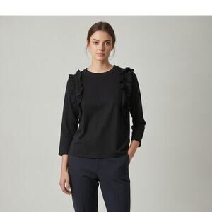 Claudie Pierlot Ruffle Long-Sleeve Top - Black -